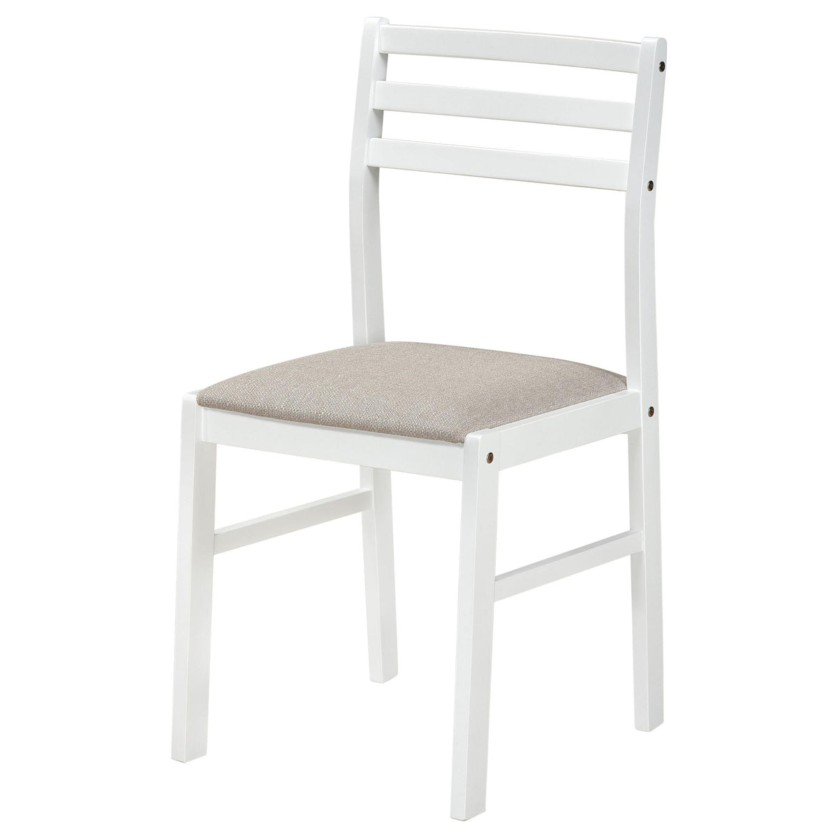 Sykes White/Beige Ladder Back Side Chair, Set of 2 from Coaster - Luna Furniture