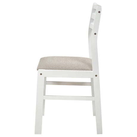 Sykes White/Beige Ladder Back Side Chair, Set of 2 from Coaster - Luna Furniture