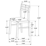 Sykes White/Beige Ladder Back Side Chair, Set of 2 from Coaster - Luna Furniture
