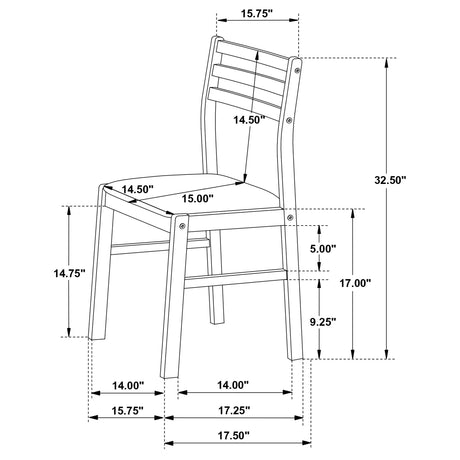 Sykes White/Beige Ladder Back Side Chair, Set of 2 from Coaster - Luna Furniture