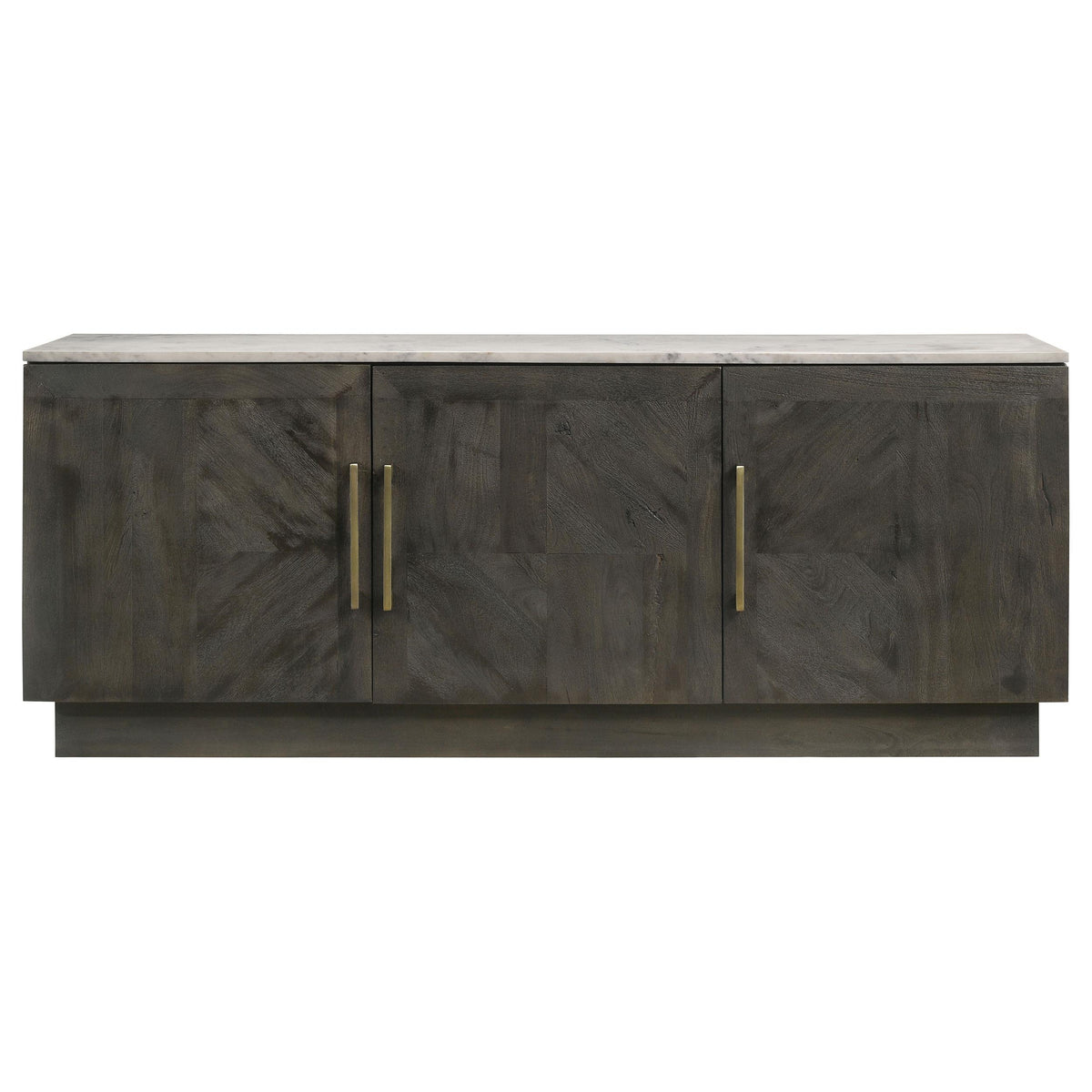 Dennis Tobacco sideboard buffet, three-door front, white marble top view