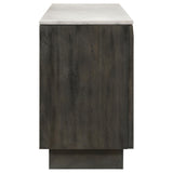 Dennis Tobacco sideboard buffet, front elevation, three-door cabinet with marble top