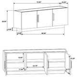 Dennis Tobacco sideboard buffet, white marble top surface close-up, veined stone look