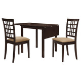 Kelso Cappuccino and Tan 3-Piece Drop Leaf Dining Set from Coaster - Luna Furniture
