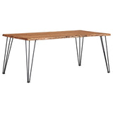 Sherman Natural Acacia and Matte Black Rectangular Dining Table from Coaster - Luna Furniture