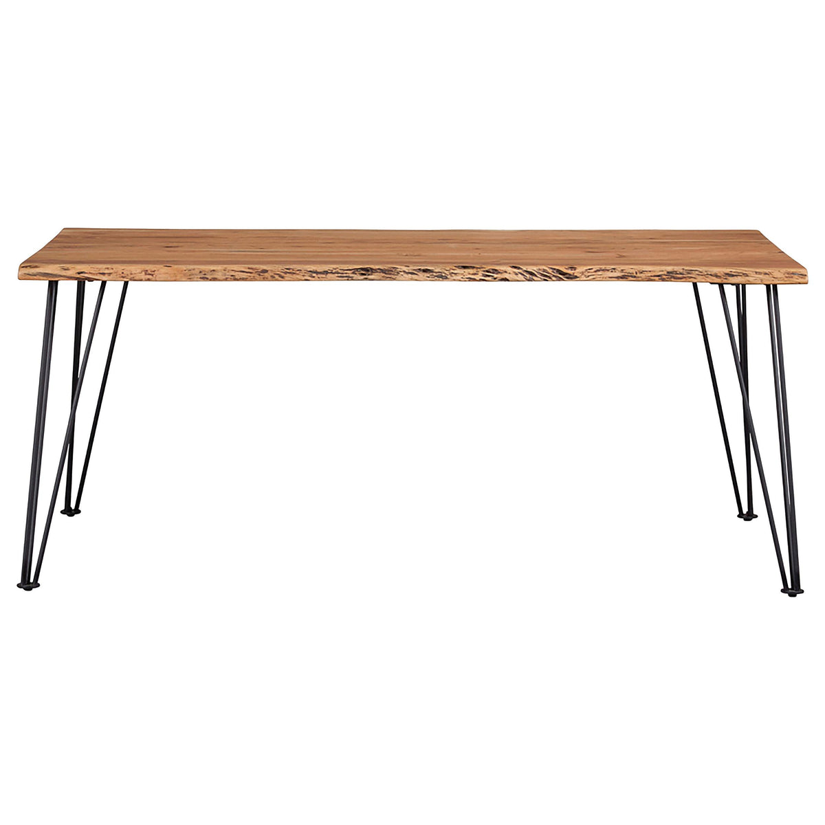 Sherman Natural Acacia and Matte Black Rectangular Dining Table from Coaster - Luna Furniture