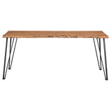 Sherman Natural Acacia and Matte Black Rectangular Dining Table from Coaster - Luna Furniture