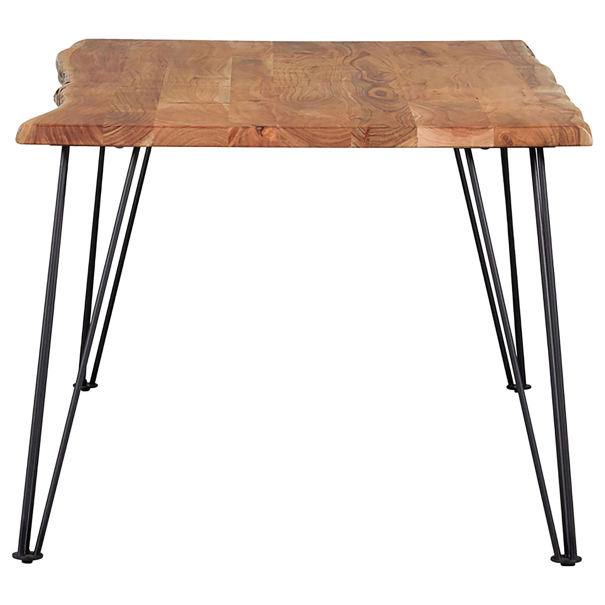 Sherman Natural Acacia and Matte Black Rectangular Dining Table from Coaster - Luna Furniture
