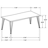 Sherman Natural Acacia and Matte Black Rectangular Dining Table from Coaster - Luna Furniture