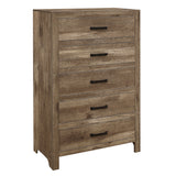 Mandan Weathered Pine 5-Piece Bedroom Set (Queen Bed, Nightstand, Dresser, Mirror, Chest) from Homelegance - Luna Furniture
