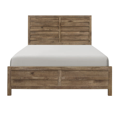 Mandan Weathered Pine 5-Piece Bedroom Set (Queen Bed, Nightstand, Dresser, Mirror, Chest) from Homelegance - Luna Furniture