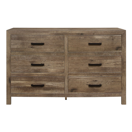 Mandan Weathered Pine 5-Piece Bedroom Set (Queen Bed, Nightstand, Dresser, Mirror, Chest) from Homelegance - Luna Furniture
