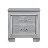 Allura Silver Queen Bed, LED Lighting