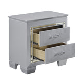 Allura Silver Queen Bed, LED Lighting