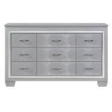 Allura Silver Queen Bed, LED Lighting