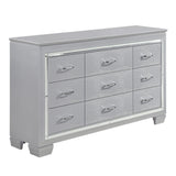 Allura Silver Queen Bed, LED Lighting