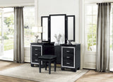 Allura Black 5-Piece Bedroom Set (Queen Bed, Nightstand, Dresser, Mirror, Chest) from Homelegance - Luna Furniture