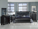 Allura Black Queen LED Upholstered Panel Bed from Homelegance - Luna Furniture