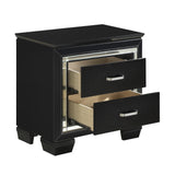 Allura Black Queen Bed, LED Lighting from Homelegance - Luna Furniture