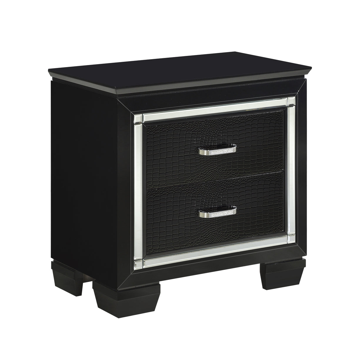Allura Black Queen Bed, LED Lighting from Homelegance - Luna Furniture