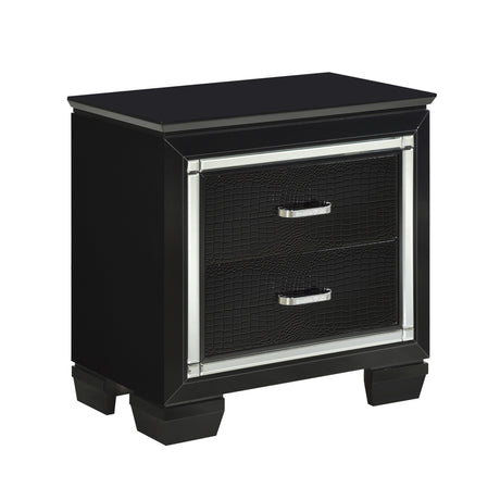 Allura Black Queen Bed, LED Lighting from Homelegance - Luna Furniture