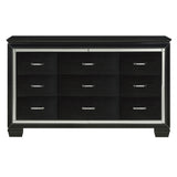 Allura Black Queen Bed, LED Lighting from Homelegance - Luna Furniture