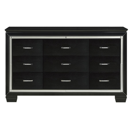 Allura Black Queen Bed, LED Lighting from Homelegance - Luna Furniture