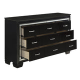 Allura Black Queen Bed, LED Lighting from Homelegance - Luna Furniture