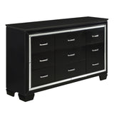 Allura Black Queen Bed, LED Lighting from Homelegance - Luna Furniture