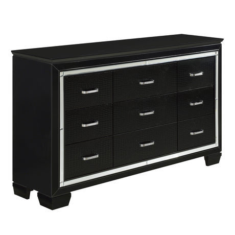 Allura Black Queen Bed, LED Lighting from Homelegance - Luna Furniture