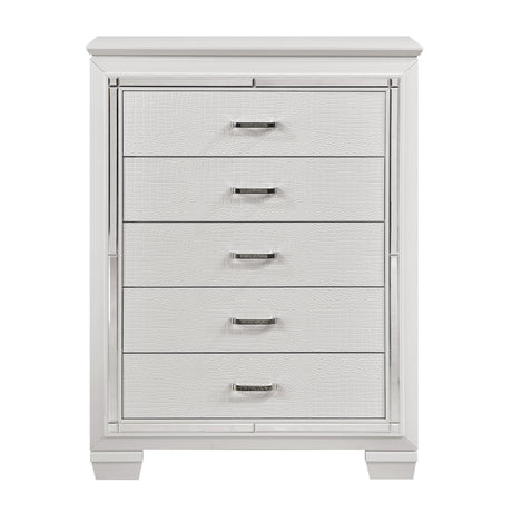 Allura White 4-Piece Bedroom Set (Queen Bed, Nightstand, Dresser, Mirror) from Homelegance - Luna Furniture