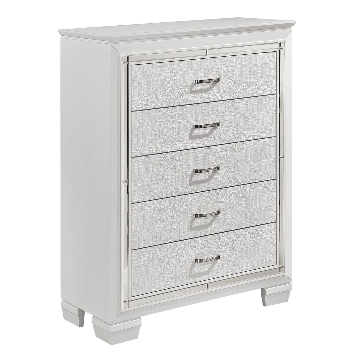 Allura White 4-Piece Bedroom Set (Queen Bed, Nightstand, Dresser, Mirror) from Homelegance - Luna Furniture