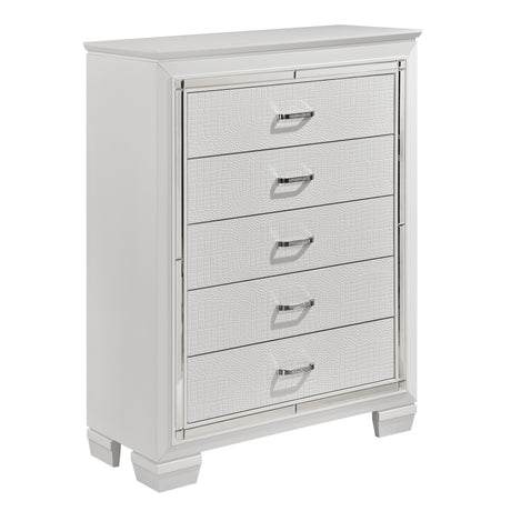 Allura White 4-Piece Bedroom Set (Queen Bed, Nightstand, Dresser, Mirror) from Homelegance - Luna Furniture