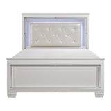 Allura White California King LED Upholstered Panel Bed from Homelegance - Luna Furniture