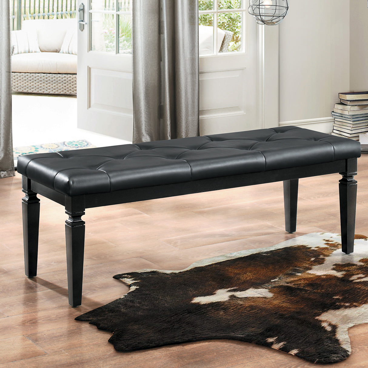 Allura Black Bedroom Bench from Homelegance - Luna Furniture