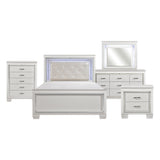Allura White 5-Piece Bedroom Set (Queen Bed, Nightstand, Dresser, Mirror, Chest) from Homelegance - Luna Furniture