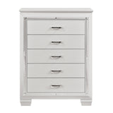 Allura White 5-Piece Bedroom Set (Queen Bed, Nightstand, Dresser, Mirror, Chest) from Homelegance - Luna Furniture