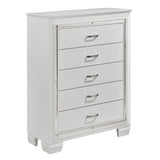 Allura White 5-Piece Bedroom Set (Queen Bed, Nightstand, Dresser, Mirror, Chest) from Homelegance - Luna Furniture