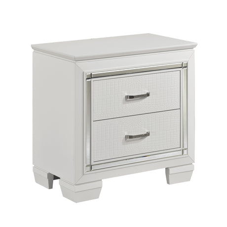 Allura White 5-Piece Bedroom Set (Queen Bed, Nightstand, Dresser, Mirror, Chest) from Homelegance - Luna Furniture