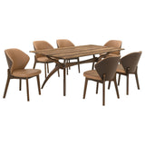 Randolph 7-piece Smart Top Rectangular Dining Set Sheesham and Brown from Coaster - Luna Furniture