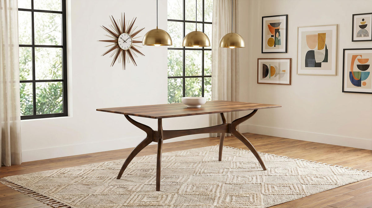 Randolph Sheesham and Brown 79-inch Smart Top Rectangular Dining Table