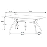 Randolph 79-inch Smart Top Rectangular Dining Table Sheesham and Brown from Coaster - Luna Furniture