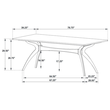 Randolph Sheesham and Brown 79-inch Smart Top Rectangular Dining Table from Coaster - Luna Furniture