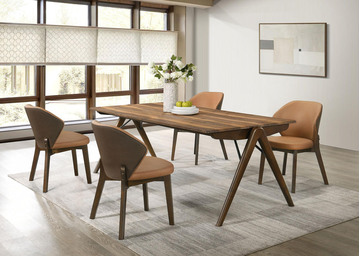 Randolph Sheesham/Brown 5-Piece Rectangular Dining Set from Coaster - Luna Furniture