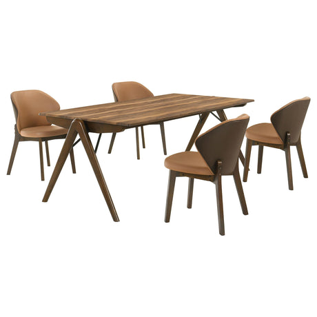Randolph Sheesham/Brown 5-Piece Rectangular Dining Set from Coaster - Luna Furniture