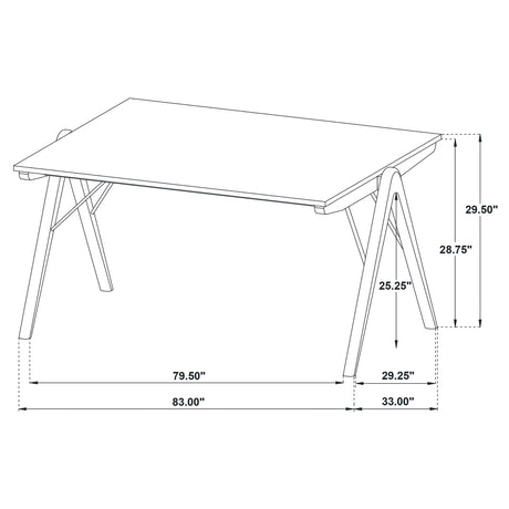 Randolph Sheesham/Brown 79-inch Rectangular Dining Table from Coaster - Luna Furniture