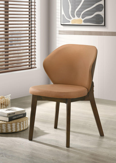Randolph Butterscotch/Brown Dining Side Chair, Set of 2 from Coaster - Luna Furniture
