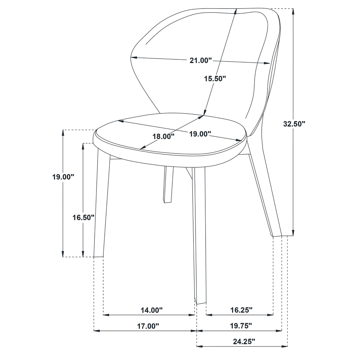 Randolph Butterscotch/Brown Dining Side Chair, Set of 2 from Coaster - Luna Furniture
