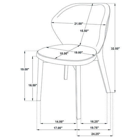 Randolph Butterscotch/Brown Dining Side Chair, Set of 2 from Coaster - Luna Furniture