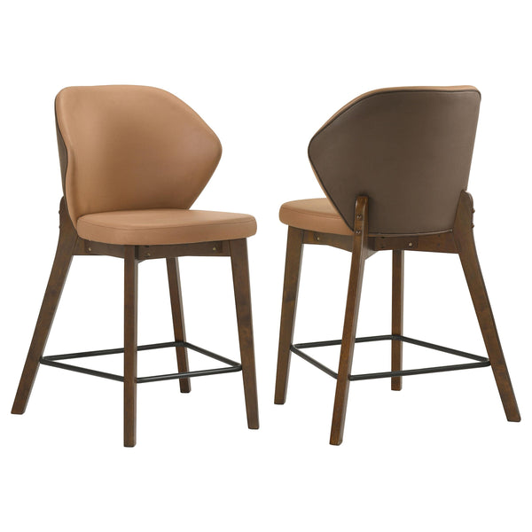 Randolph Butterscotch and Brown Upholstered Counter Height Chair, Set of 2